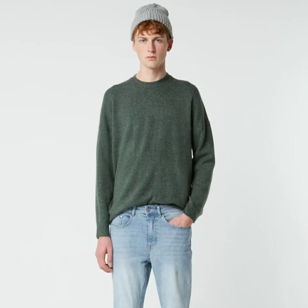 ** Oak + Fort Green Oversized Knit Crewneck Sweater Style 2482 Size S